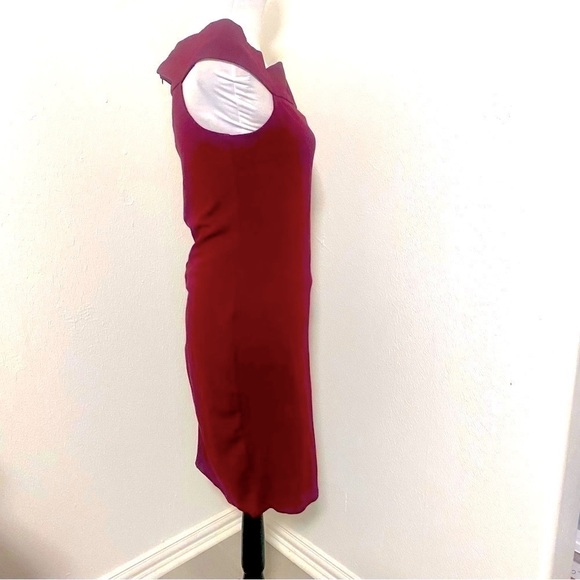 Walter Baker Off Shoulder Women’s Midi Bodycon Burgundy Dress Size Large EUC - Picture 3 of 8
